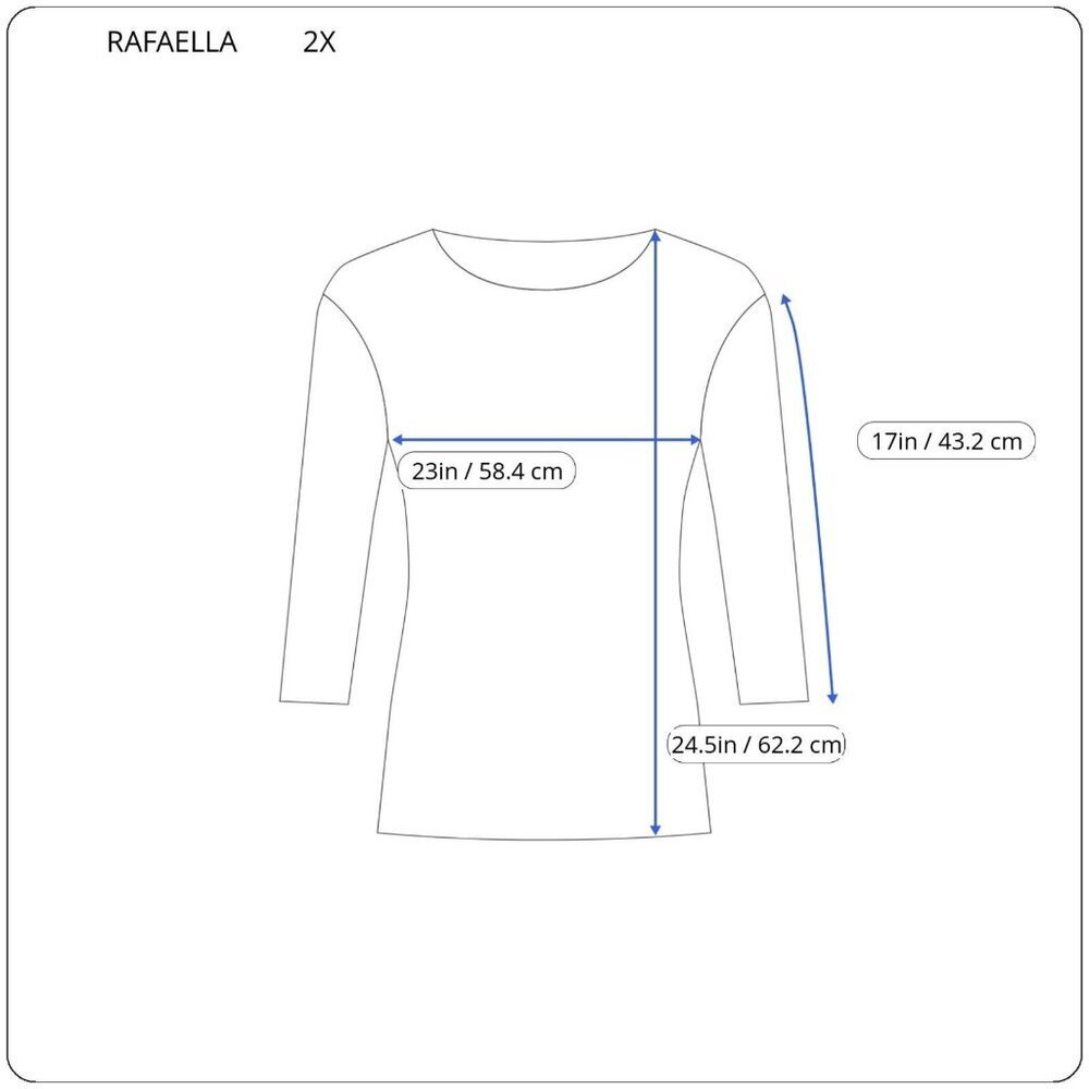 Rafaella Studio 2X Plus Blue Watercolor Knit Top 3/4 Sleeve Keyhole WAT70E - Picture 2 of 10